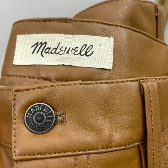 MADEWELL The Perfect Vintage Wide-Leg Pant Faux Leather Edition Size 30 - Picture 10 of 13